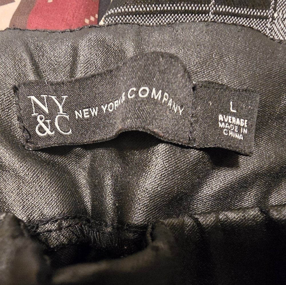 NY&C Black Faux Leather Pants